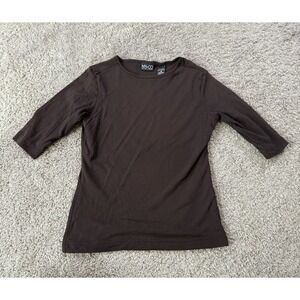 NY &‎ Co Coffee Brown Basic Layer Shirt Vintage Y2K USA Corpcore Office Small